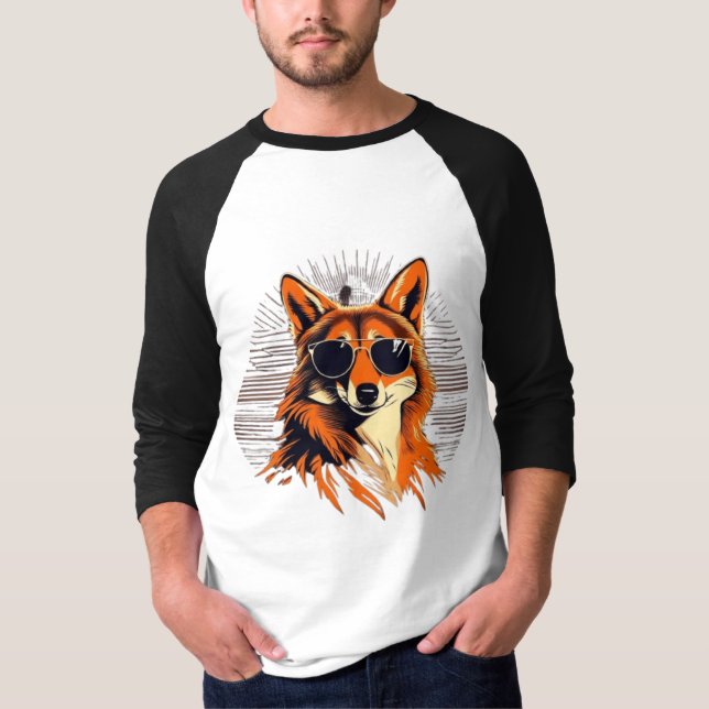Jackal mit Sonnenbrille in der Sonnenuntergang Ges T-Shirt (Vorderseite)
