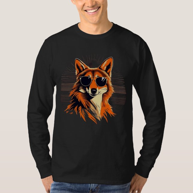 Jackal mit Sonnenbrille in der Sonnenuntergang Ges T-Shirt (Vorderseite)