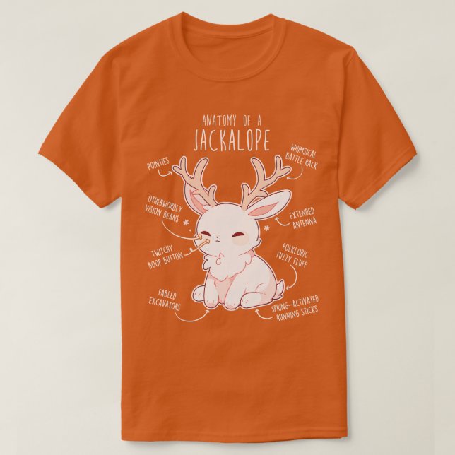 Jackalope Anatomie T-Shirt (Design vorne)