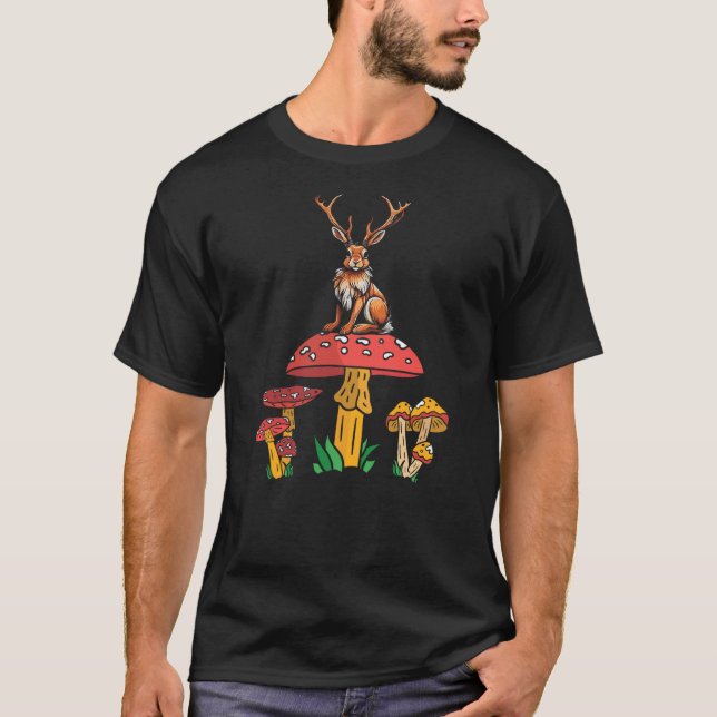 Jackalope Animal Mushroom Jackalope T-Shirt (Vorderseite)