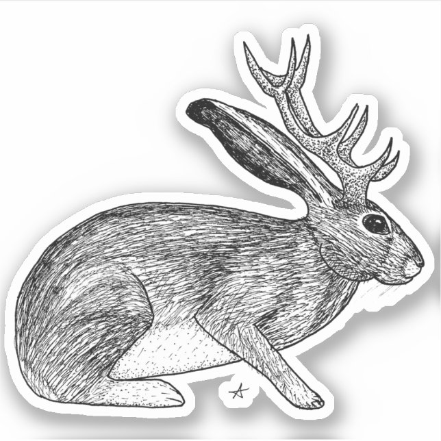 Jackalope Aufkleber (Vorderseite)