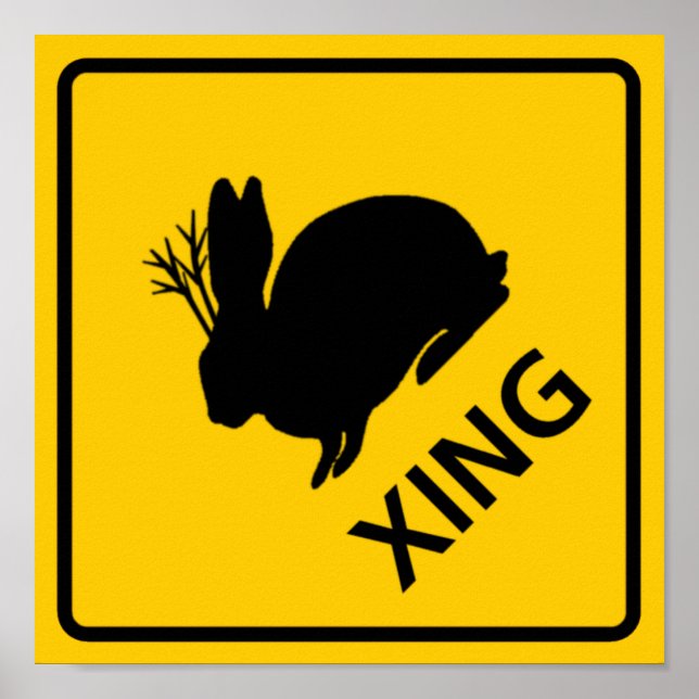 Jackalope Crossing Highway Sign Poster (Vorne)