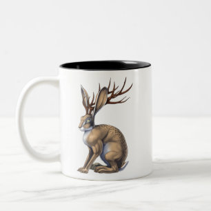Jackalope Cryptid Animal Zweifarbige Tasse