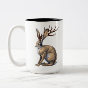 Jackalope Cryptid Animal Zweifarbige Tasse