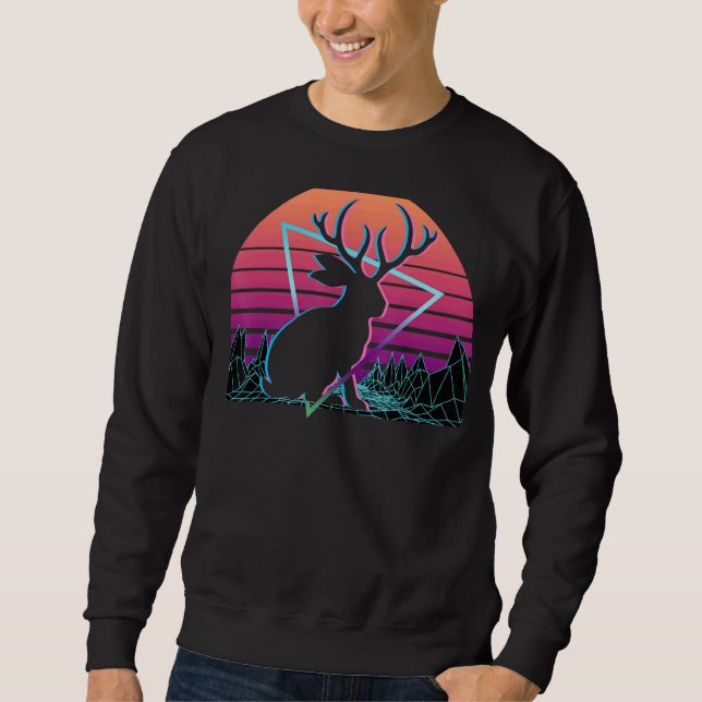 Jackalope Cryptozoology Retro Sweatshirt (Vorderseite)