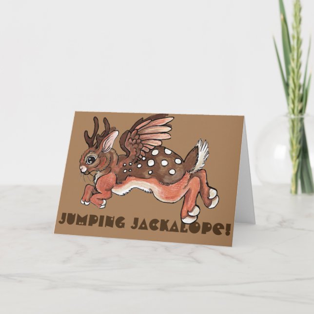 Jackalope hopfenreicher Geburtstag! Karte (Vorderseite)