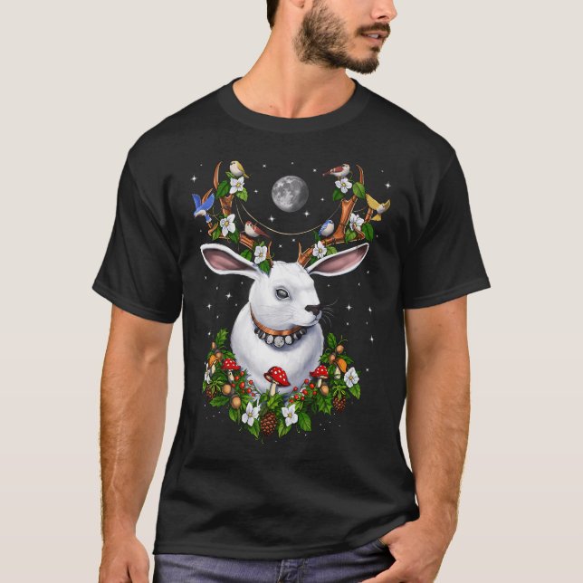 Jackalope Kaninchen T-Shirt (Vorderseite)