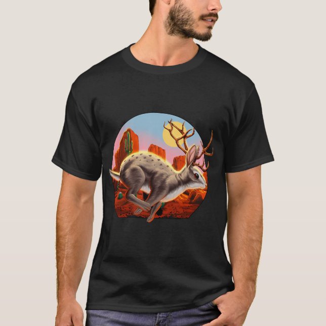 Jackalope-Kryptid-Hase T-Shirt (Vorderseite)