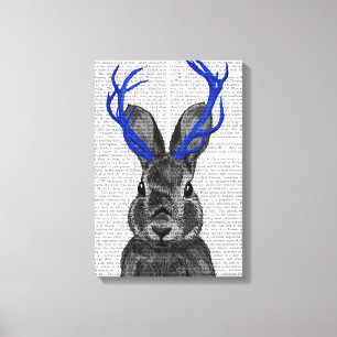 Jackalope mit Blue Antlers Leinwanddruck