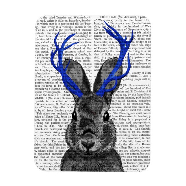 Jackalope mit Blue Antlers Magnet (Vertikal)