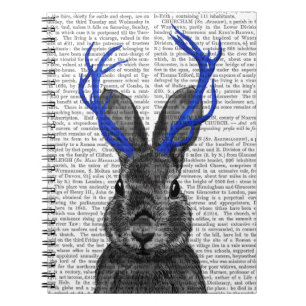 Jackalope mit den blauen Geweihen Notizblock