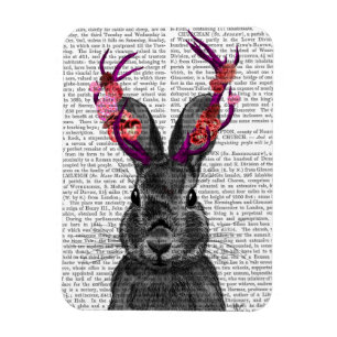 Jackalope mit den rosa Geweihen Magnet