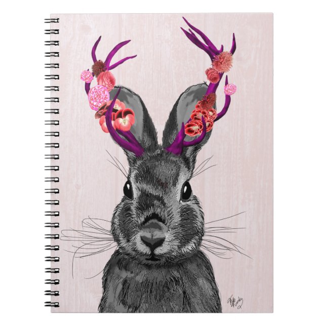 Jackalope mit rosa Antler 2 Notizblock (Vorderseite)
