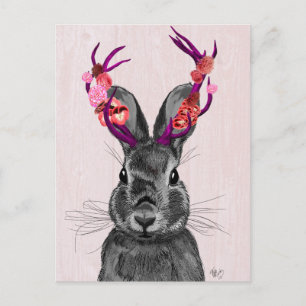 Jackalope mit rosa Antler 2 Postkarte