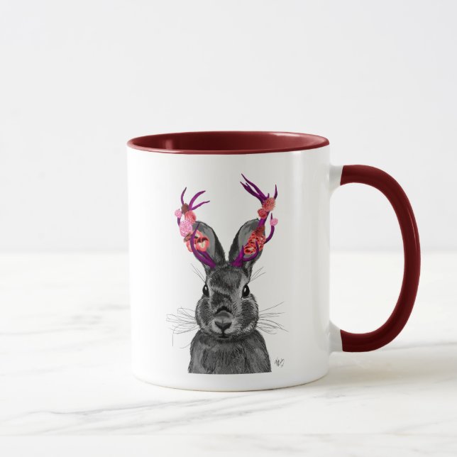 Jackalope mit rosa Antler 2 Tasse (Rechts)