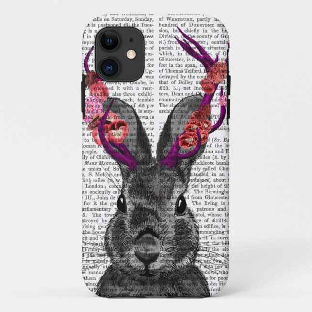 Jackalope mit rosa Antler Case-Mate iPhone Hülle (Rückseite)