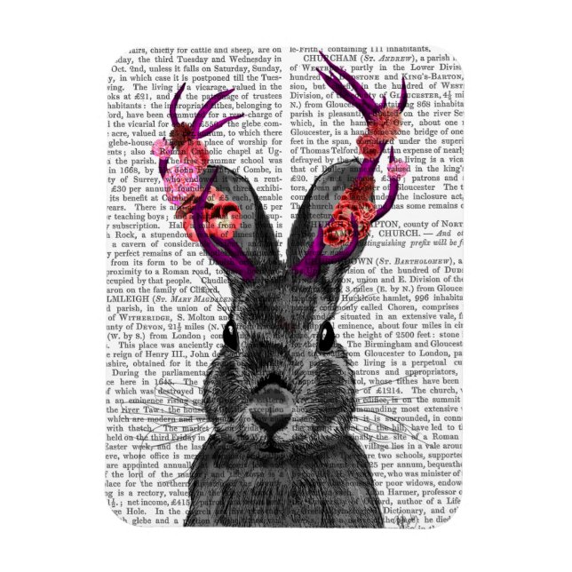 Jackalope mit rosa Antler Magnet (Vertikal)