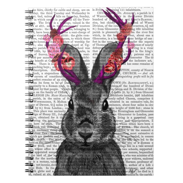 Jackalope mit rosa Antler Notizblock (Vorderseite)