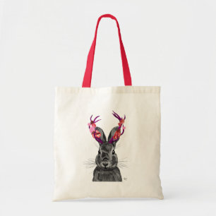 Jackalope mit rosa Geweihen 2 Tragetasche