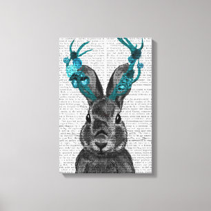 Jackalope mit türkisfarbenen Antlers Leinwanddruck