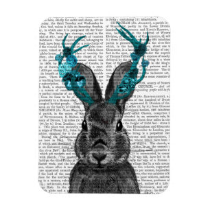 Jackalope mit türkisfarbenen Antlers Magnet