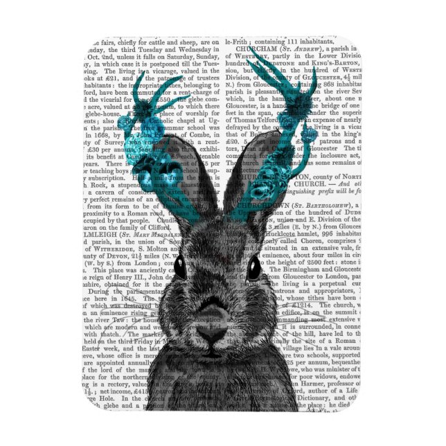Jackalope mit türkisfarbenen Antlers Magnet (Vertikal)