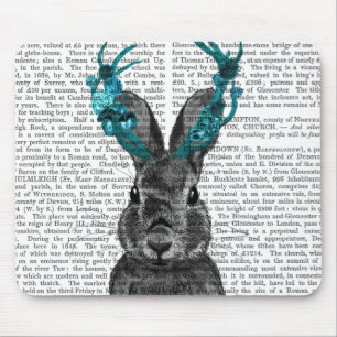 Jackalope mit türkisfarbenen Antlers Mousepad