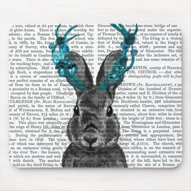 Jackalope mit türkisfarbenen Antlers Mousepad (Vorne)
