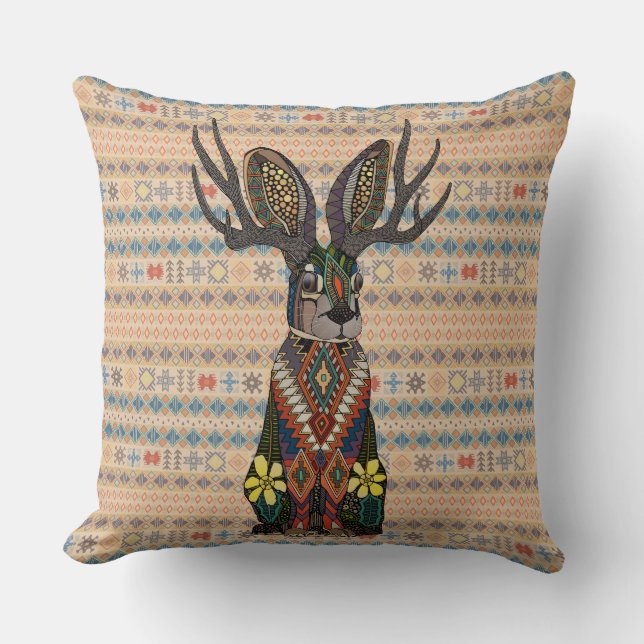 Jackalope oregon Blassbraun Kissen (Vorderseite)