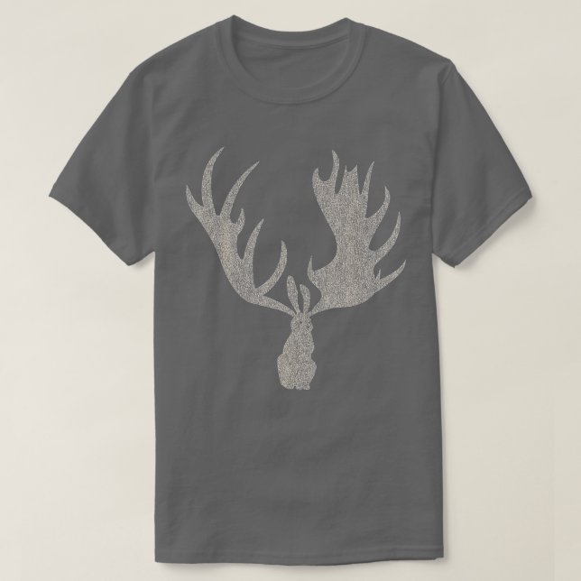 Jackalope Rabbit mit Elsenbügel T-Shirt (Design vorne)