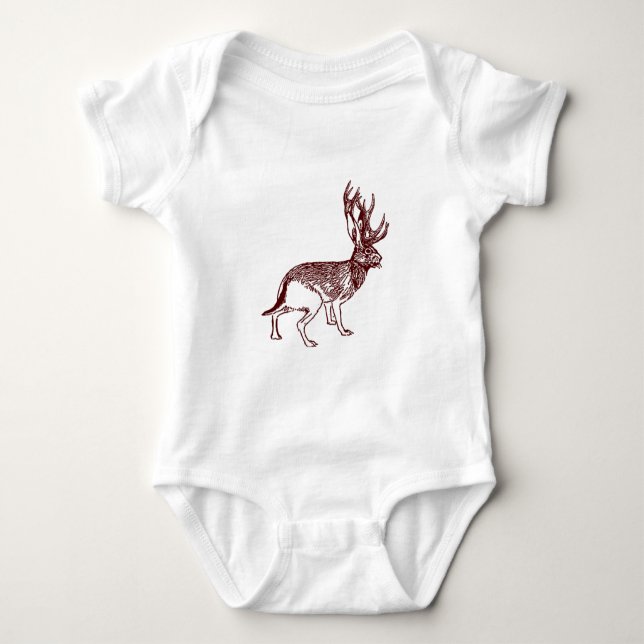 Jackalope Säuglings-einteiliger Baby Strampler (Vorderseite)