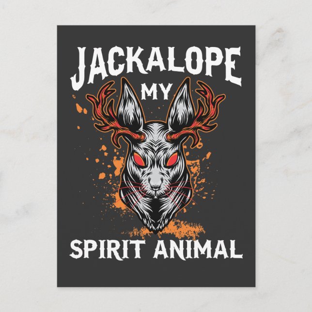 Jackalope Spirit Animal Jackrabbit Antelope Horns Postkarte (Vorderseite)