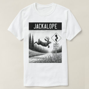 Jackalope springt über eine alte Straße T-Shirt
