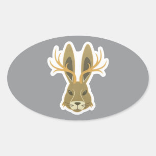 Jackalope, Vinyl-Aufkleber Ovaler Aufkleber