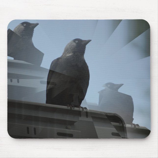Jackdaw-Vogel Mousepad (Vorne)