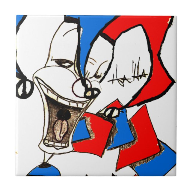 Jacke in der Box (Clownskizze) Fliese (Vorderseite)
