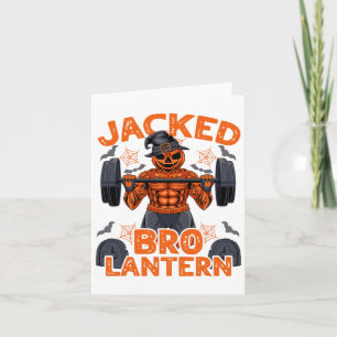 Jacked Bro Lantern Halloween Pumpkin Weightlift Karte