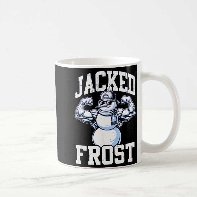 Jacked Frost Muscular Snowman Vintage Gym  Kaffeetasse (Rechts)
