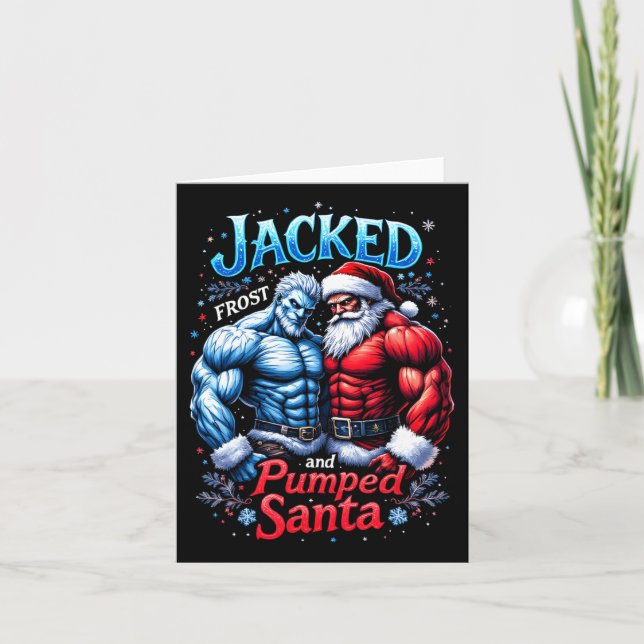 Jacked Frost und Pumpen Weihnachtsgymnastik des We Karte (Vorderseite)