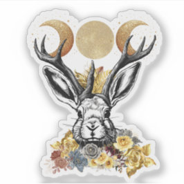 Jackelope Moon Goddess Sticker
