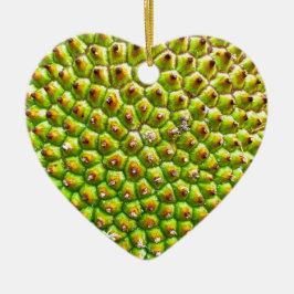 Jackfruit Dble-versah Herz Ornanent mit Seiten Keramik Ornament