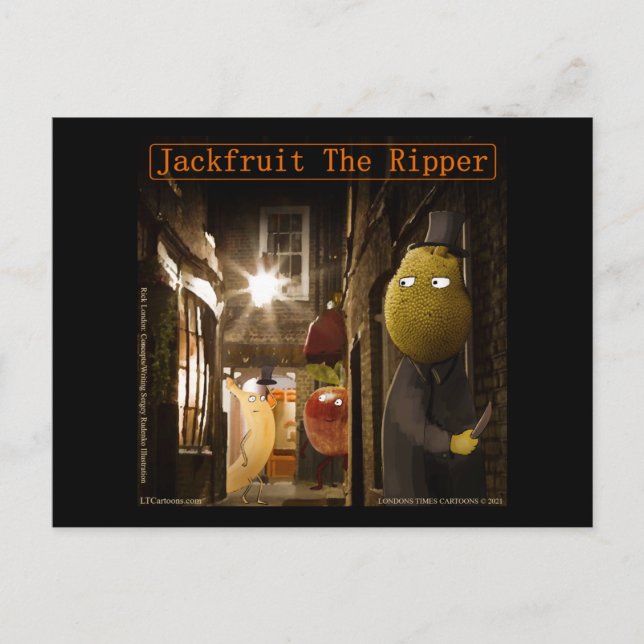 Jackfruit The Ripper Funny Rick London Postkarte (Vorderseite)
