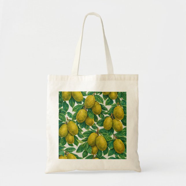 Jackfruit Tropisches Botanisches Muster Tragetasche (Vorne)