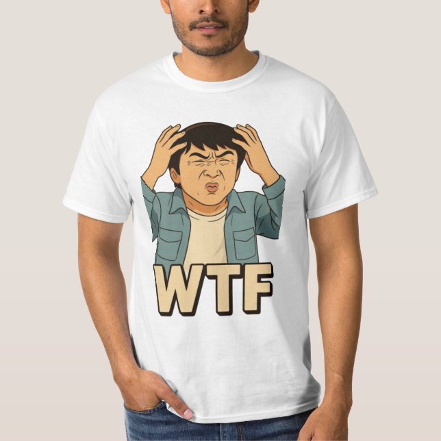 Jackie Chan WTF Meme T - Shirt - Ghibli Art Style (Vorderseite)