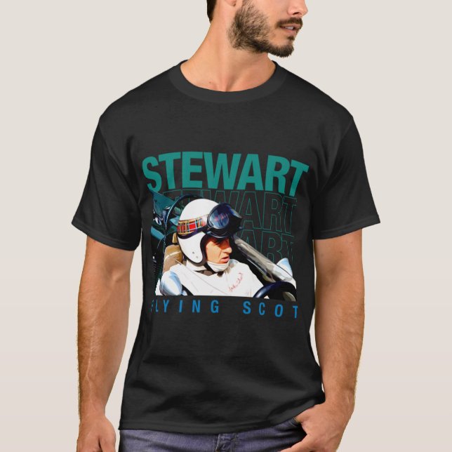 Jackie Stewart Helm F1 Champion 60er 70er T-Shirt (Vorderseite)