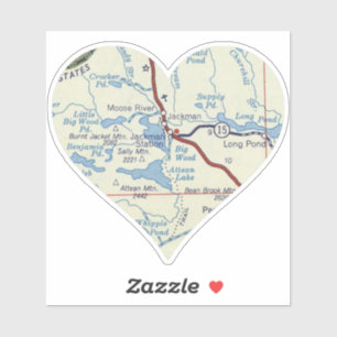 Jackman Maine Retro Map Aufkleber