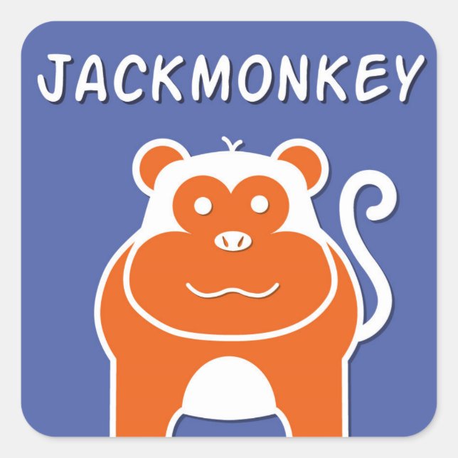 JackMonkey | Jahr des Affen 2016 Quadratischer Aufkleber (Vorderseite)