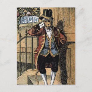 Jacko der Affe Vintage-Illustration Postkarte