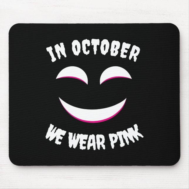 Jackolantern Halloween im Oktober Wir tragen rosa  Mousepad (Vorne)