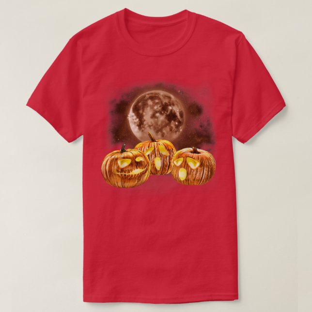 Jackolantern Howling am Moon JackOLantern T-Shirt (Design vorne)